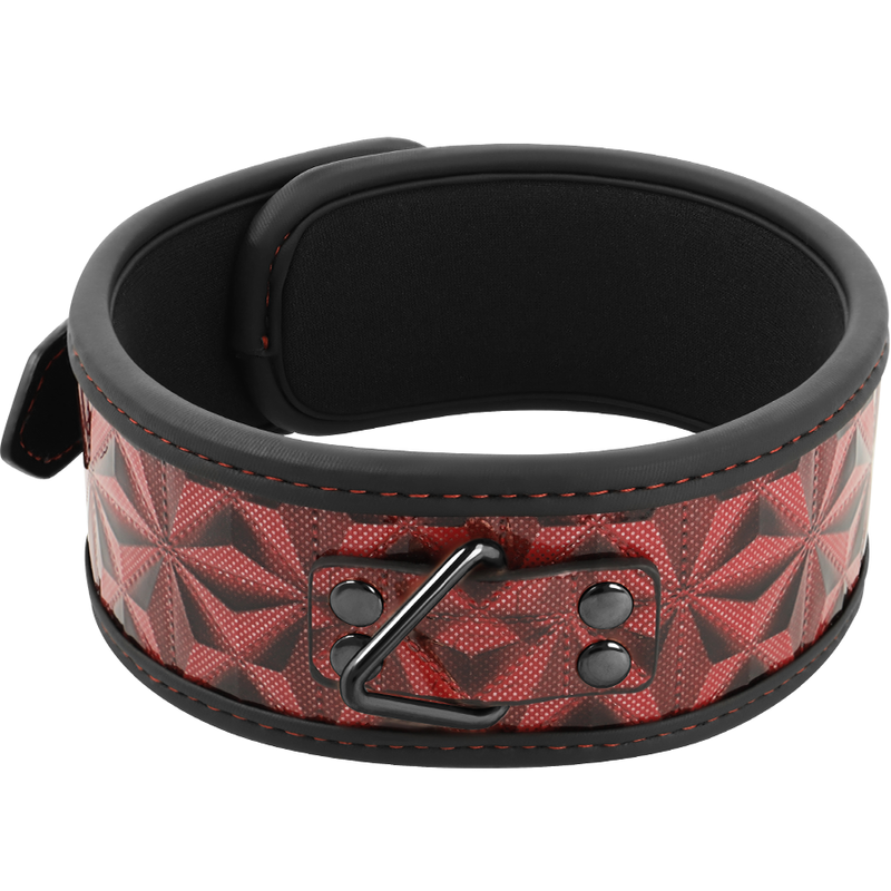 BEGME - COLLIER EN CUIR VÉGAN PREMIUM ÉDITION ROUGE AVEC DOUBLURE EN NÉOPRÈNE – Image 3