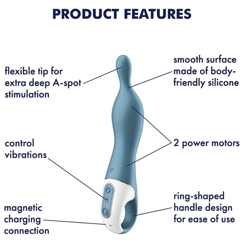 SATISFYER - VIBRATEUR AMAZING 1 ASPOT BLEU – Image 4