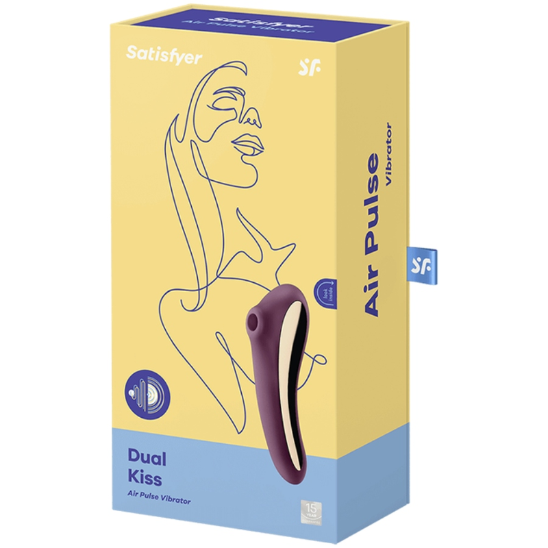 SATISFYER - VIBRATEUR DUAL KISS AIR PULSE VIN ROUGE – Image 4