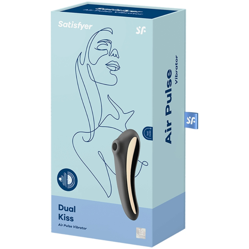 SATISFYER - VIBRATEUR DUAL KISS AIR PULSE NOIR – Image 4