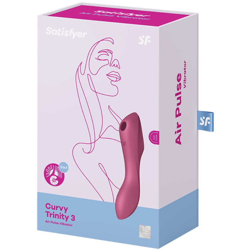 SATISFYER - STIMULATEUR ET VIBRATEUR CURVY TRINITY 3 ROUGE – Image 3