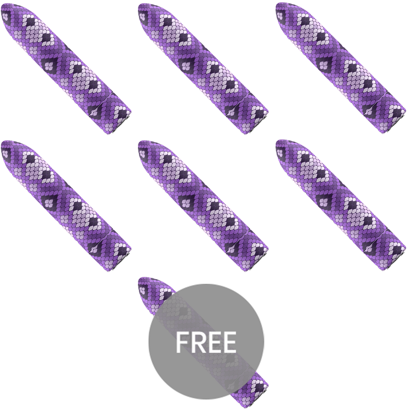 CUSTOM BULLETS - RECHARGEABLE SNAKE VIOLET MAGNETIQUE BULLET 10 INTENSITES 6 + 1 OFFERTE