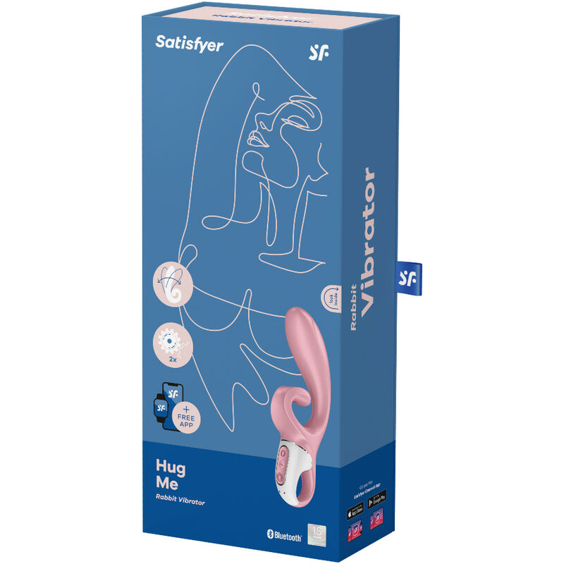 SATISFYER - HUG ME VIBRADOR RABBIT APP AZUL – Image 4
