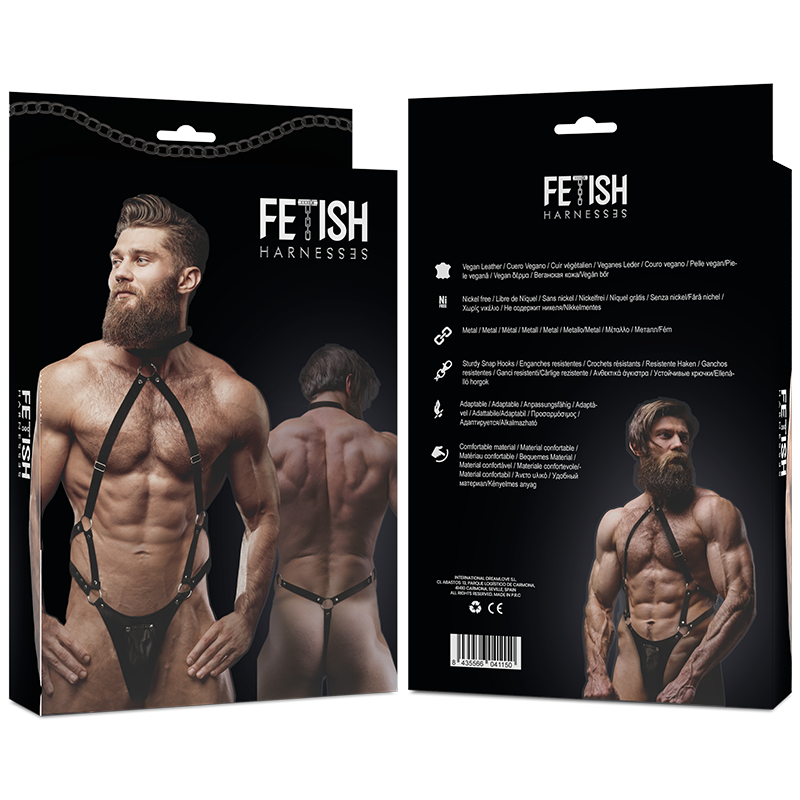 FETISH SUBMISSIVE ATTITUDE - HARNAIS JOCK STRAP EN CUIR ÉCOLOGIQUE POUR HOMMES – Image 2
