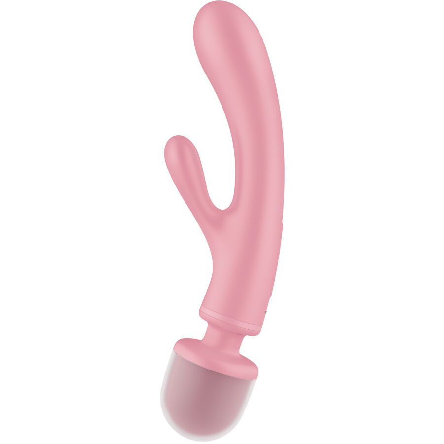 SATISFYER - TRIPLE LOVER MASAJEADOR VIBRADOR RABBIT ROSA – Image 3