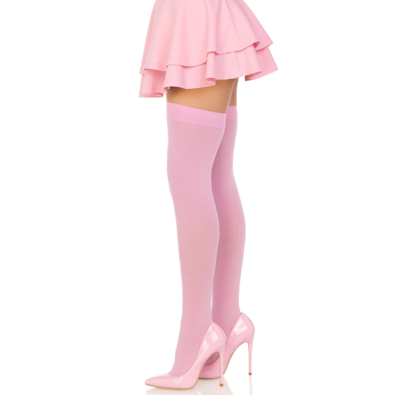 LEG AVENUE - CUISSES HAUTES EN NYLON ROSE – Image 3