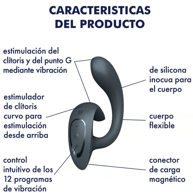 SATISFYER - G FOR GODDESS 1 VIBRATEUR RABBIT GRIS FONC? – Image 4