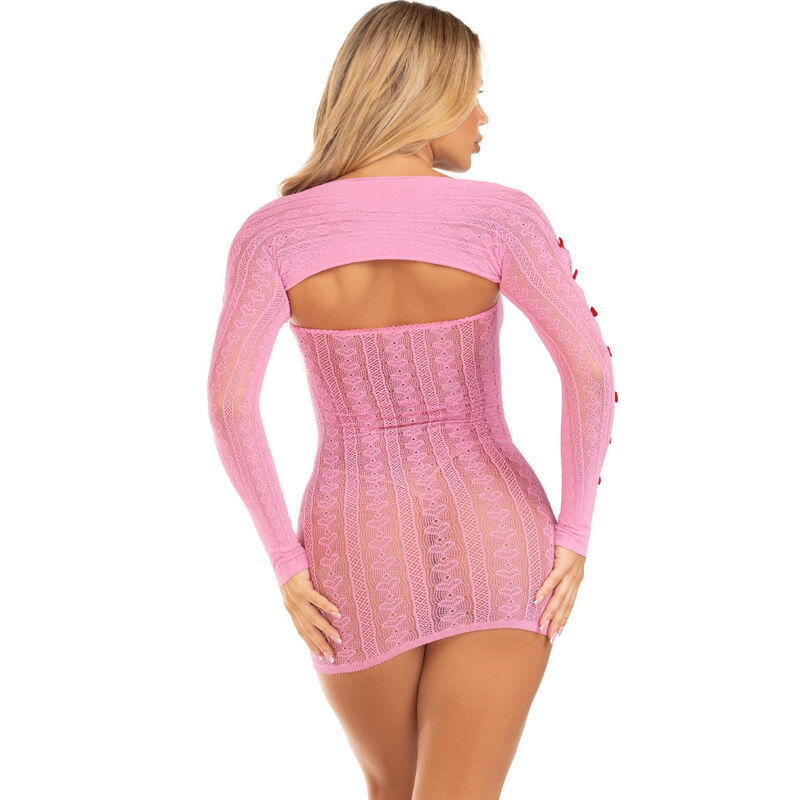 LEG AVENUE - ROBE COEUR NOEUDS ROSE TAILLE UNIQUE – Image 3