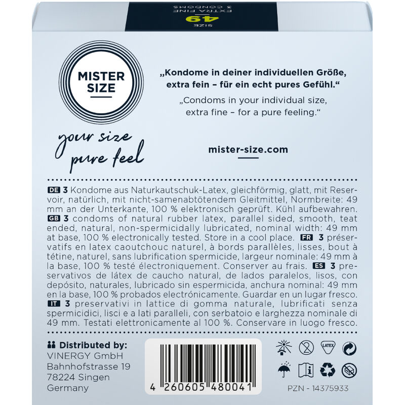 MISTER SIZE - PRÉSERVATIF TAILLE S 49 MM (3 UNITÉS) – Image 3