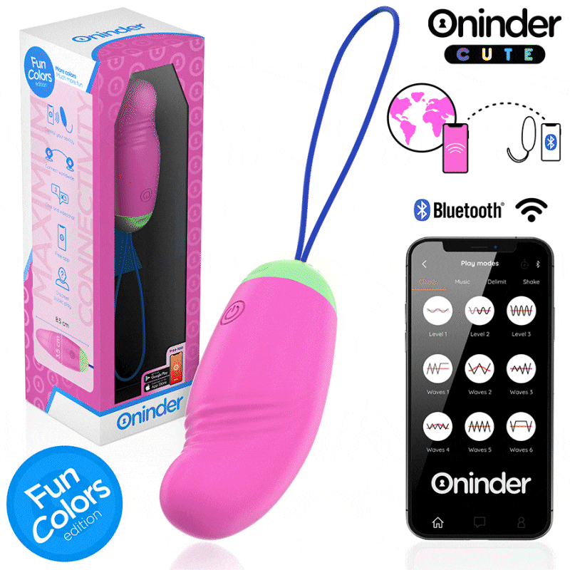 ONINDER CUTE - ŒUF VIBRO-ROTATIF 360° EN SILICONE - APPLICATION GRATUITE DANS LE MONDE ENTIER