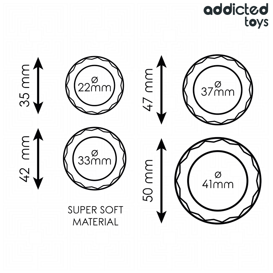 ADDICTED TOYS - ENSEMBLE DANNEAUX PÉNIS TEXTURÉS, 4 TAILLES – Image 5