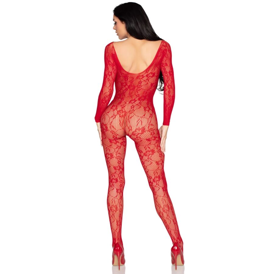 LEG AVENUE - 89366 LINGERIE EN DENTELLE BODYSTOCKING ROUGE - TAILLE UNIQUE – Image 3