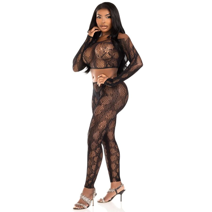LEG AVENUE - 89373 HAUT COURT EN PYTHON ET COLLANTS SANS PIEDS NOIRS - TAILLE UNIQUE – Image 3