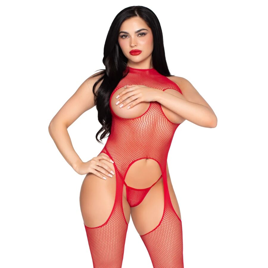 LEG AVENUE - 89374 BODYSTOCKING ET CULOTTE ROUGES SANS COUVERCLE - TAILLE UNIQUE – Image 2