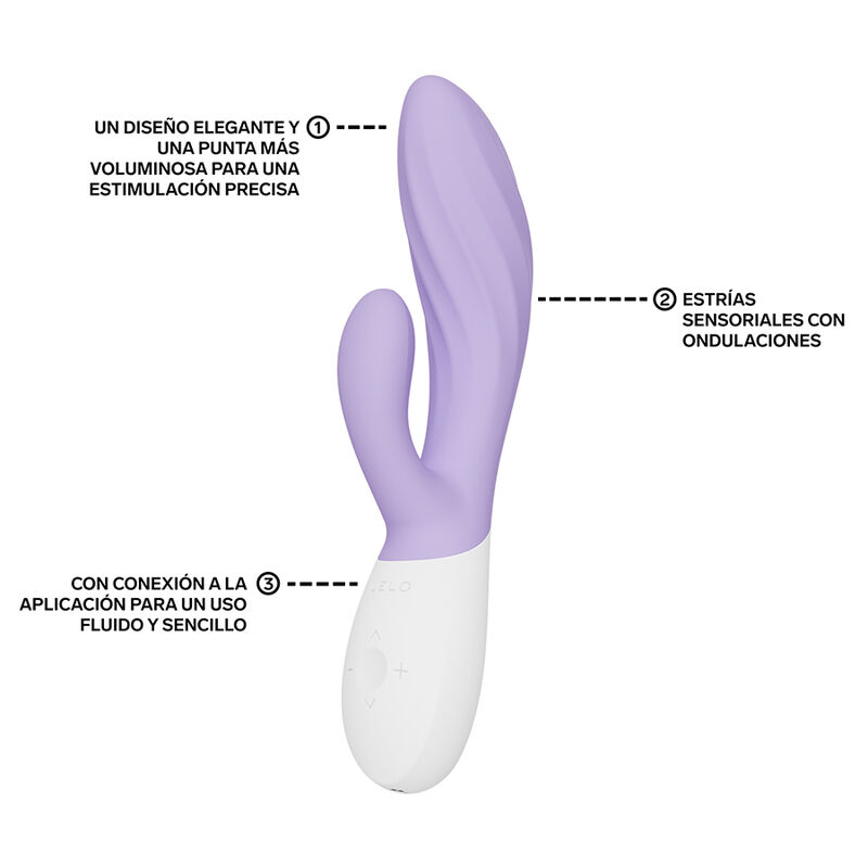 LELO - INA TWIST DOUBLE VIBRATEUR LAPIN POUR LE POINT G ET LE CLITORIS LAVANDE – Image 3