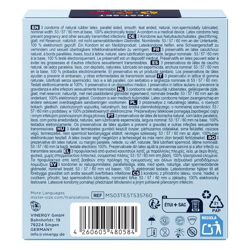 MISTER SIZE - PACK ÉCHANTILLON DE PRÉSERVATIFS TAILLE 53-57-60 MM (3 UNITÉS) – Image 4