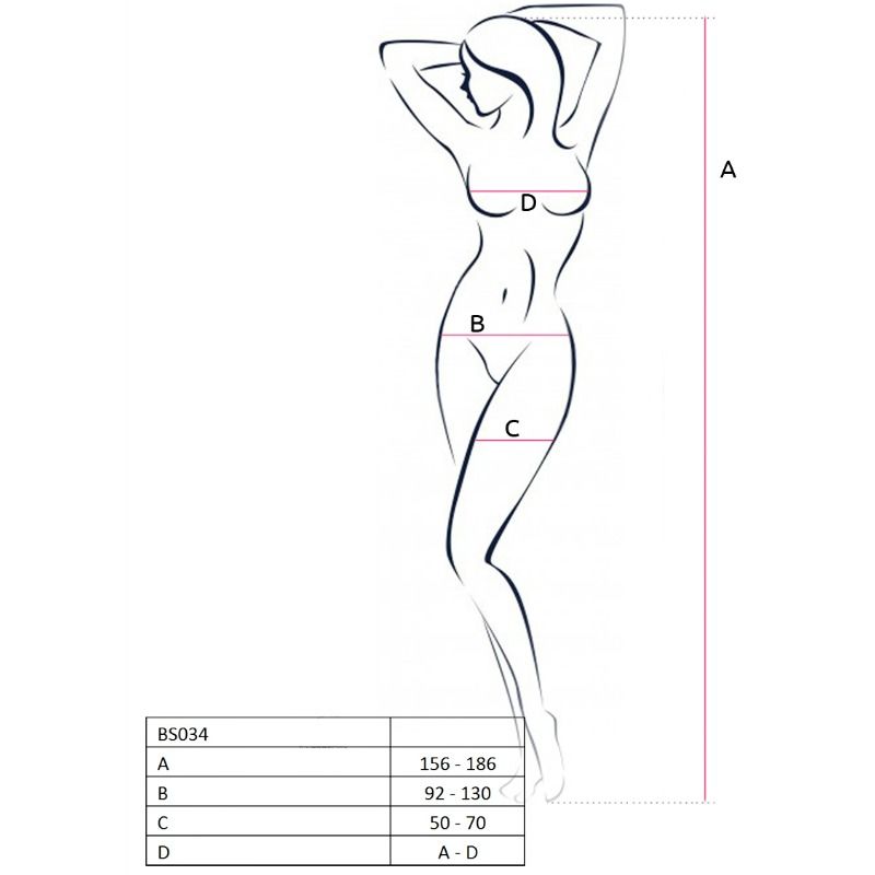 PASSION - FEMME BS034 BODYSTOCKING ROUGE TAILLE UNIQUE – Image 2