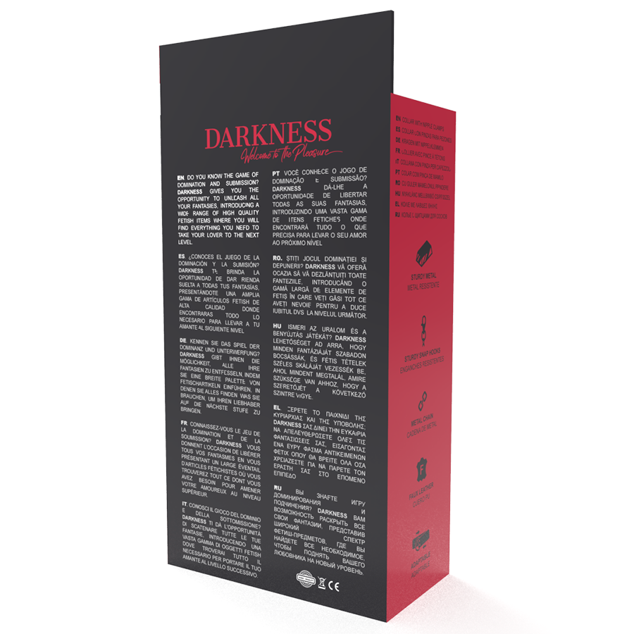 DARKNESS - COLLIER AVEC PINCES NIPPLE NOIR – Image 5