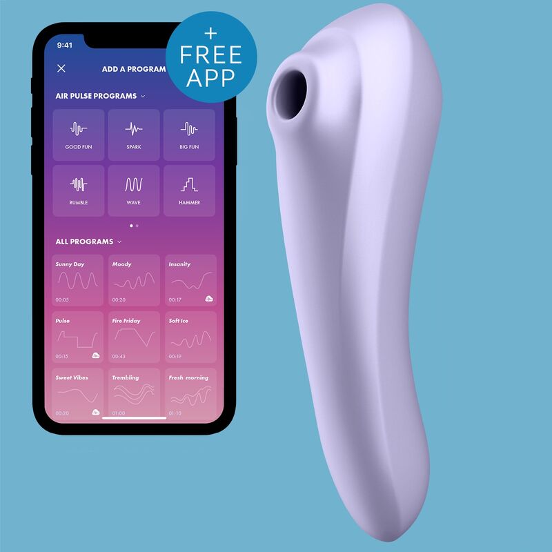 SATISFYER - VIBRATEUR DUAL PLEASURE AIR PULSE MAUVE – Image 4